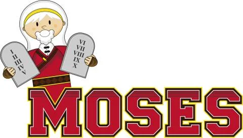 Moses and the Ten Commandments Biblical Illustration Stock-Illustration