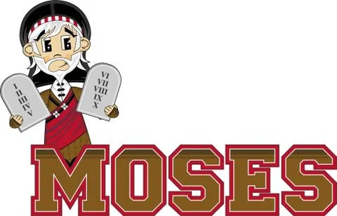 Moses and the Ten Commandments Biblical Illustration Illustrazione stock