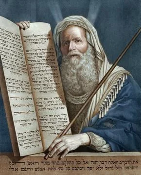 Moses and the Ten Commandments Stock Illustration