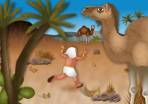 Moses Flees into the Desert Stock-Illustration