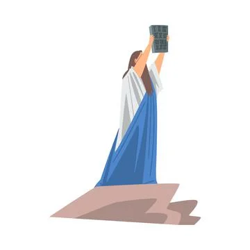 Moses Holding Table of the Covenant as Narrative from Bible Vector Illustration Stock Illustration