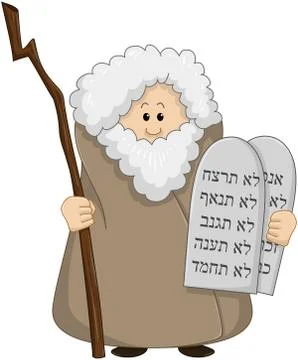 Moses Holding The Ten Commandments Stock Illustration