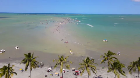Moses Path or Caminho de Moises in Maragogi, Alagoas, Brazil Stock Footage 280945374