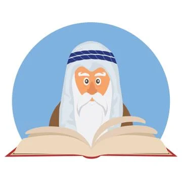 Moses reading Passover Haggadah イラスト素材