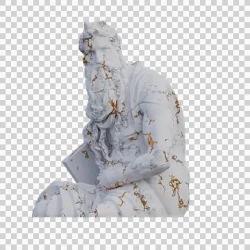 Moses  statue, 3d renders, isolated, perfect for your design Stock Illustration