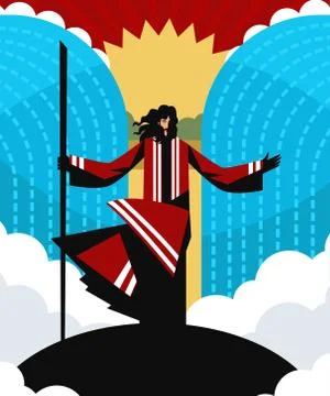 Moses with stone tablets Stock Illustration