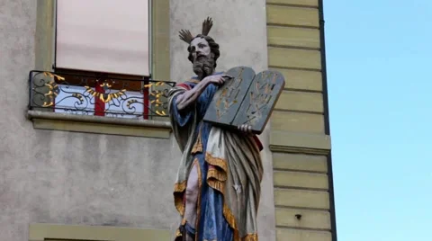 Moses with the Tablets of the Testament Video stock 42237155