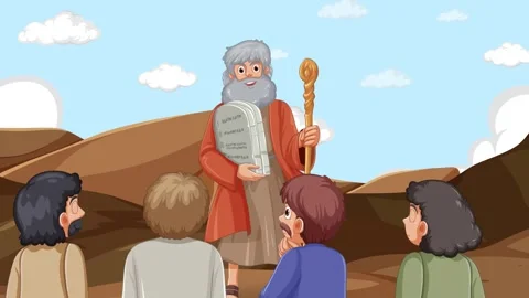 Moses Teaching the 10 Commandments Stock Footage 252335621