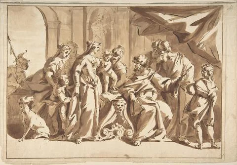 Moses Trampling on Pharaoh's Crown 18th century Anonymous, Italian, Venetia.. Foto stock