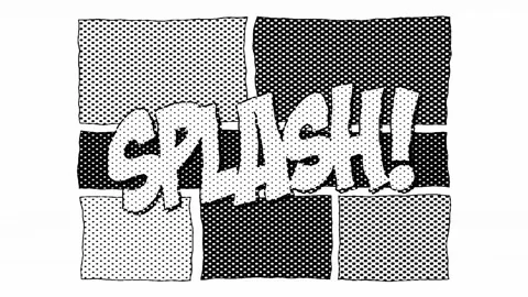 Mosh comic panel splash waves halftone Stock Footage 158629459
