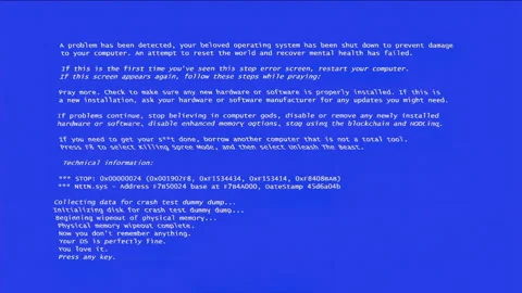 Moshed BSOD loop Stock Footage 145909310