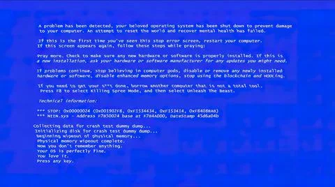 Moshed BSOD loop Foto stock