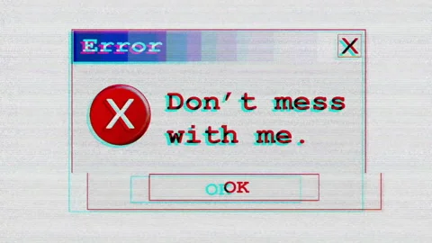 Moshed error box dont mess with me Stock Footage 147940838