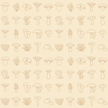 Moshroom icons seamless pattern Stock Illustration