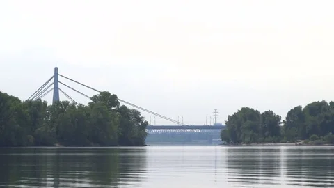 Moskovskyi Bridge view in Kyiv. Stock Footage 70352095