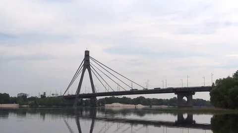 Moskovskyi Bridge view in Kyiv. Stock Footage 70522610