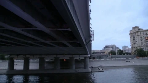 Moskva River from Boat, Moscow Stock Footage 84095417