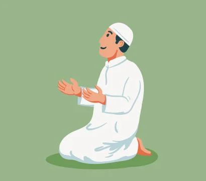 Moslem Sit And Pray Stock Illustration