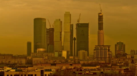 Mosocw Skyline with Clouds during Day Stock Footage 68926321