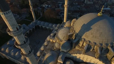  Mosque Aerial Drone View Shot. Stock Footage