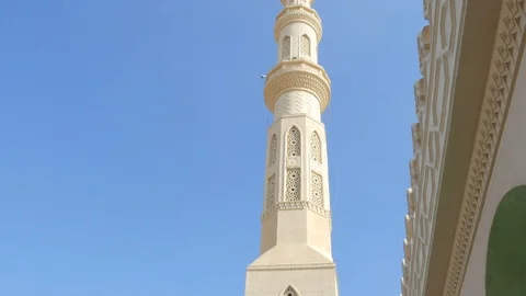 Mosque Against the Blue Sky Stock Footage 86873241