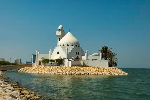 Mosque on Al Khobar Corniche Seafront, Eastern Province of Saudi Arabia Stock Photos