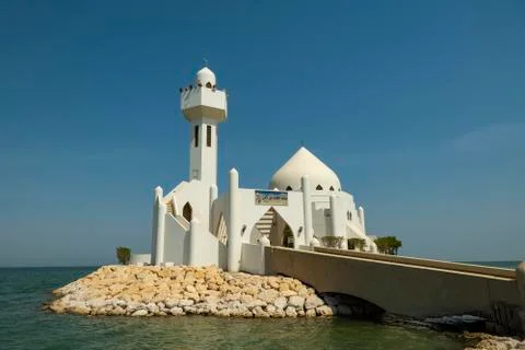Mosque on Al Khobar Corniche Seafront, Eastern Province of Saudi Arabia Stock Photos
