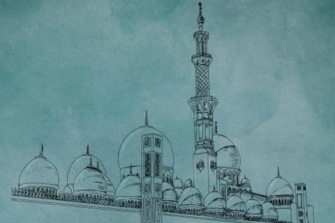 Mosque And Minaret Stock Illustration