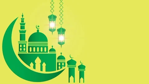 Mosque and moon background animation Stock Footage 242851298