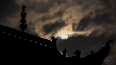 Mosque and moon Stock Footage 84000630