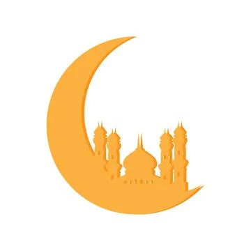 Mosque and moon vector Ilustración de archivo