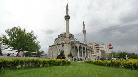 Mosque and people Stock Footage 23288338