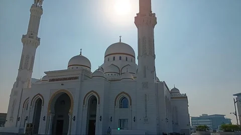 Mosque and sun. Blue sky. Stock Footage 297738488