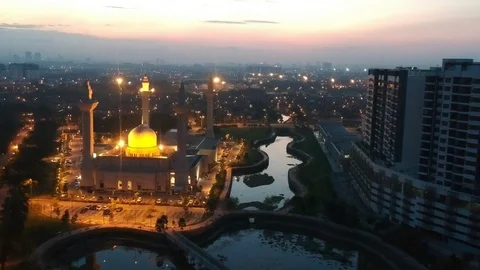 Mosque and sunrise Stock Footage 81968048