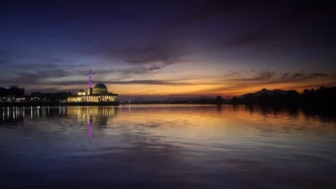 Mosque and sunset Stock Footage 104939290