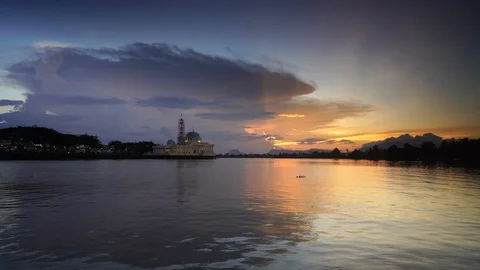 Mosque and sunset Stock Footage 104941055