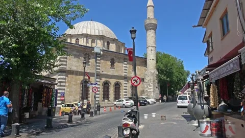 Mosque and typical street in the centre of Gaziantep Stock Footage 163221933