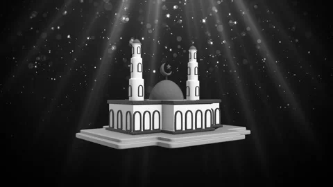 Mosque with and White Domes Loop Stock Footage 308227945