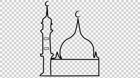 Mosque animation with transparent background Stock Footage 44518443