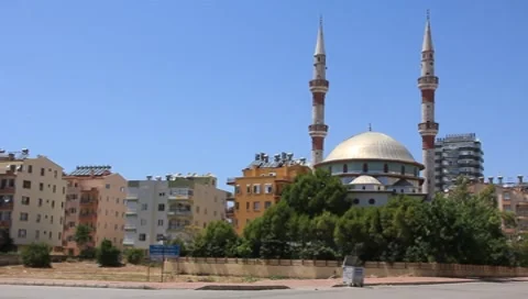 Mosque in Antalya, Turkey Stock Footage 8563054
