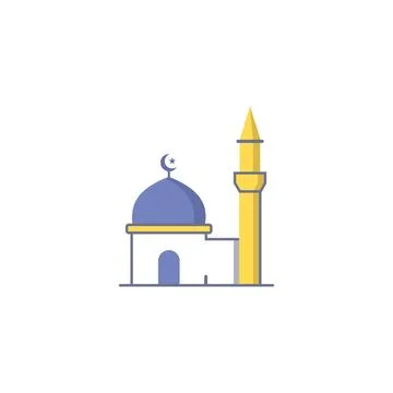 Mosque Architecture Vector Illustration for Eid and Ramadan Design Stock Illustration