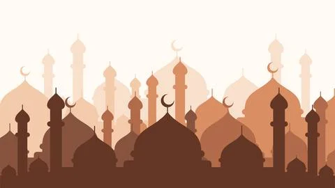 Mosque background with subtle neutral color Stock Illustration