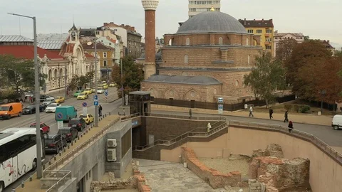 Mosque Banjabashi (Banyabaşı ) Sofia Stock Footage 117362228