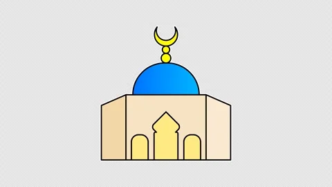 Mosque with blue dome 스톡 동영상 335512167