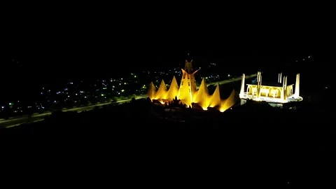 Mosque building and siger tower lampung Stock Footage 258807980