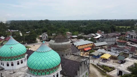 Mosque building with the condition of one house not yet finished Stock Footage 142302364