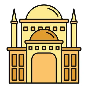 Mosque building icon representing islamic architecture and cultural landmark Stock Illustration