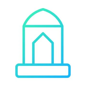 Mosque Building Outline Icon with Gradient Color Style Ilustración de archivo