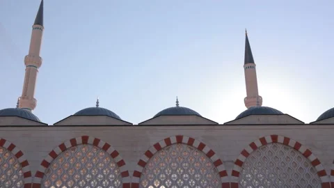 Mosque buildings and minarets, elements of architectural of buildings. Stock Footage 198886048