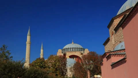 Mosque buildings and minarets, elements of architectural of buildings. Stock Footage 198886213